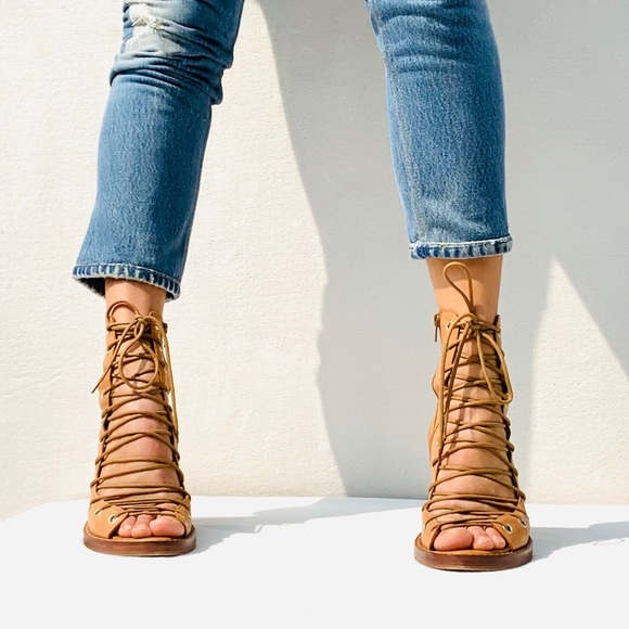 Ann Demuelemeester Tan Lace Up Sandal Boot 39 or 9 - Picture 14 of 15